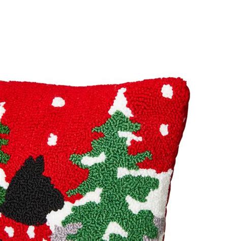 Glitzhome Hooked Christmas Cat Throw Pillow Christmas Pillows Michaels