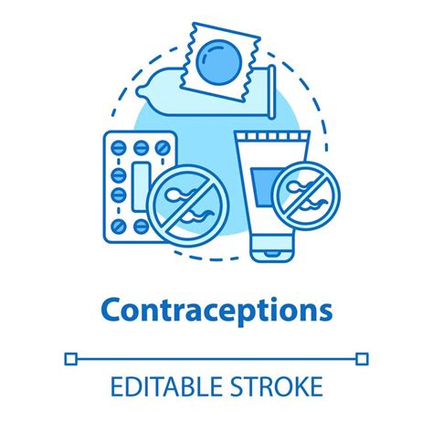 Ic Ne De Concept De Contraception Illustration De Fine Ligne D Id E De