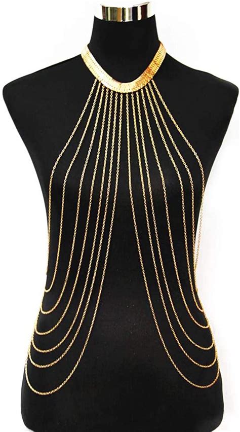 Amazon Yomiie Body Chain Layered Gold Tassels Necklace Fashion