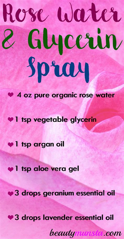 Diy Rose Water And Glycerin Spray Beautymunsta Free Natural Beauty