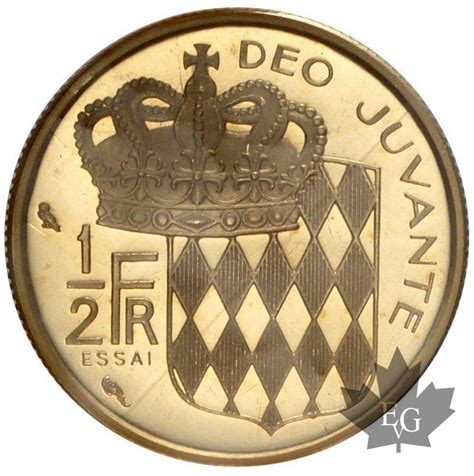 Monnaies  MONACO19651/2 FRANC ESSAI OR