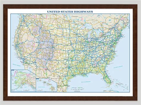 Usa Interstate Highways Wall Map World Map