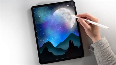 Full Moon On Ipad Pro Procreate Drawing 🌕 Youtube