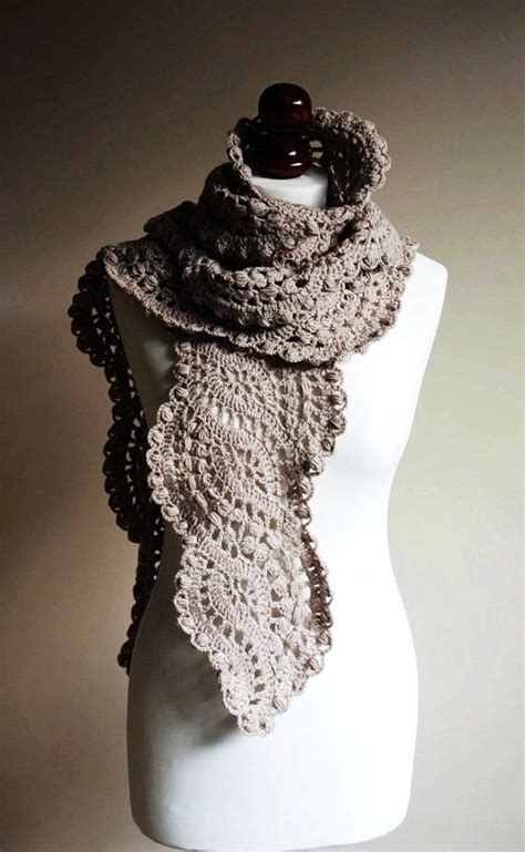 crocheted long lace scarf crochet lace scarf crochet scarves lace scarf