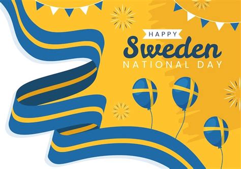 Premium Vector Sweden National Day Vector Illustration On 6 June