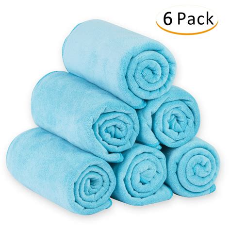 Microfiber Bath Towel Set6 Pack 27 X 55 Extra Absorbent Fast