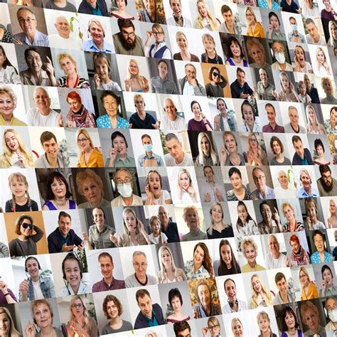 Hundreds Of Multiracial People Crowd Portraits Headshots Collection