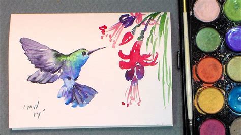 Paint A Quick Hummingbird In Watercolors Quick And Easy Youtube