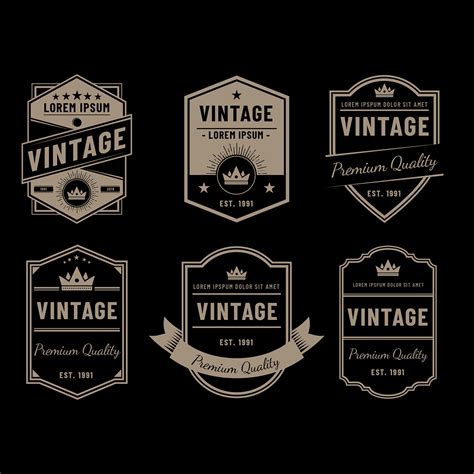 Vintage Labels Black And White
