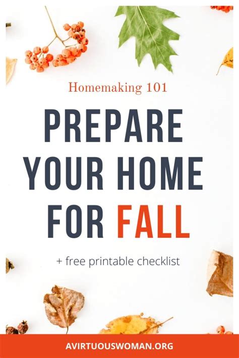 Prepare Your Home For Fall Free Printable Checkist
