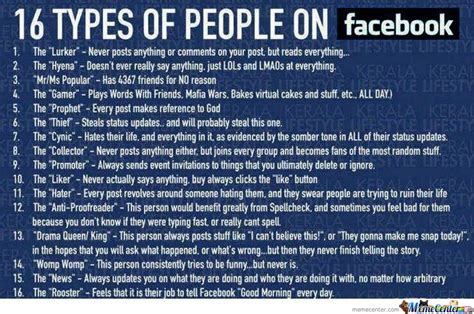 16 Types Of People On Facebook By Najiko Meme Center