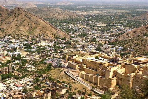 Birds Eye View This Is Amber Fort At Jaipur From The Top Of Nahargarh