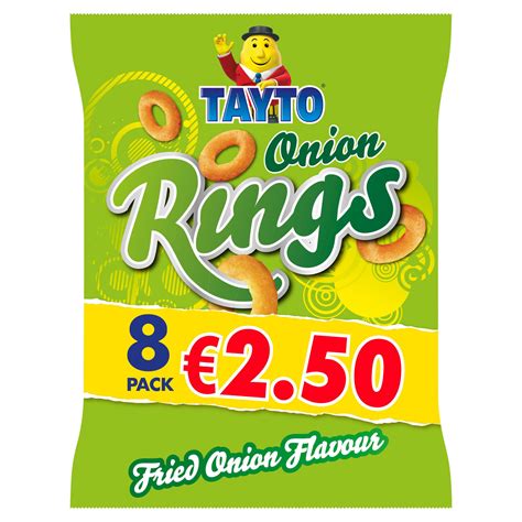 Tayto Onion Rings Fried Onion Flavour 8 X 20g Multipack Crisps