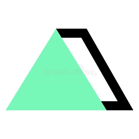 A Combination Of Bright Green Triangle Flat Shape Icon And Triangle