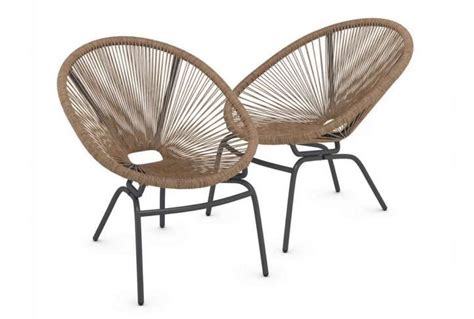 Lois Synthetic Rattan Garden Armchairs Natural Absolute Home