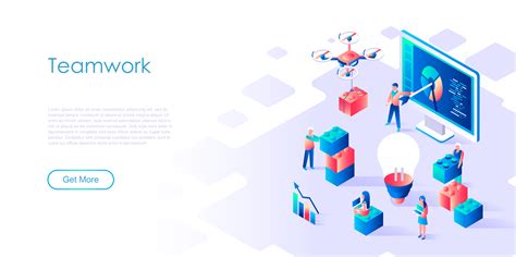 Isometric Concept Of Teamwork For Banner And Website 665623 Vector Art