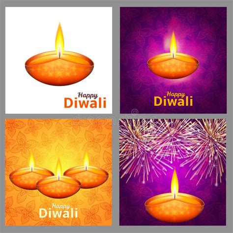 Traditional Indian Festival Diwali Colorful Backgrounds Stock Vector