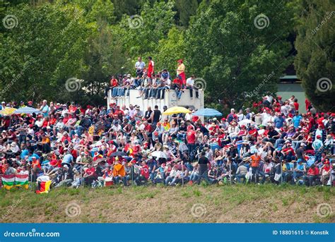 Spectators On Grass On The Formula 1 Grand Prix Editorial Image Image