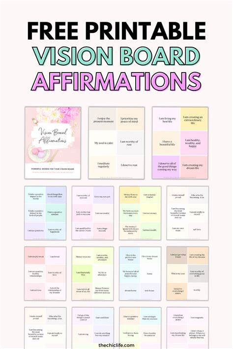 100 Best Vision Board Affirmations 2024 Free Printable Vision Board