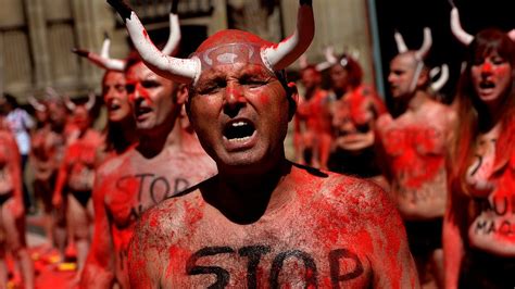 Naked Protest Ahead Of Pamplona S Running Of The Bulls Euronews