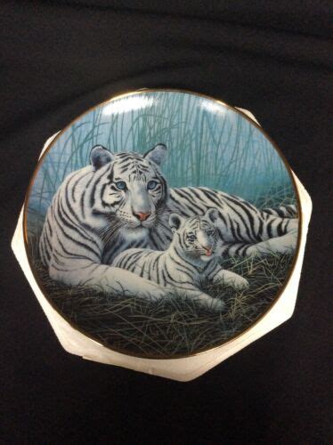 franklin mint white tigers collector plate 8 inch by michael matherly no box bnd treasure chest