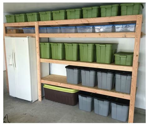 This gets the bins out of the way so the lower walls can be used for other creative storage solutions. Ana White | Easy DIY Garage Shelves - DIY Projects