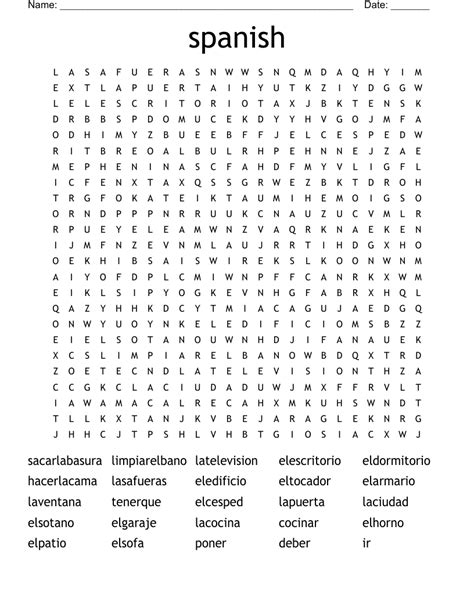 Spanish Word Search Wordmint