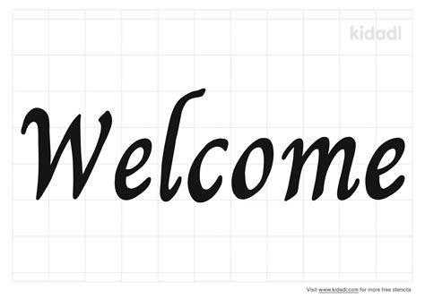 Free Cursive Welcome Stencil Stencil Printables Kidadl