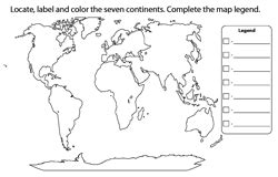continents worksheets   continents   world continents