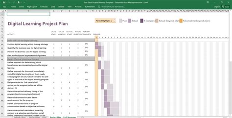 Free Excel Project Planning Template Streamline Your Management Free Excel Templates