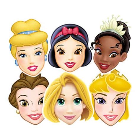 Assorted Disney Princess Masks Pack Of 6 Partyrama