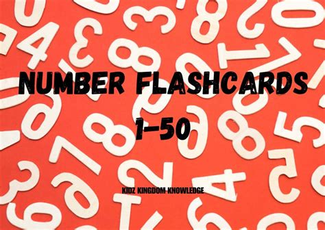 Number Flashcards Number 1 50 Counting Flashcards Etsy