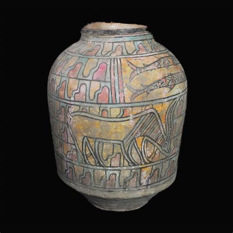 Ancient To Medieval And Slightly Later History Large Indus Valley Polychrome Jar Nal