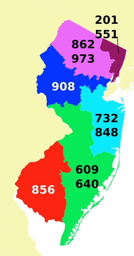 List Of New Jersey Area Codes Wikiwand