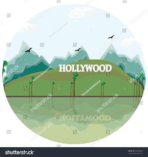 Vector Illustration Hollywood Sign Los Angeles Stock Vector Royalty
