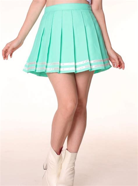 Mint Cheerleading Skirt Kawaii Fashion Outfits Pretty Skirts
