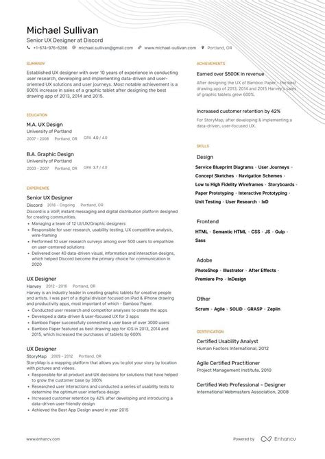 Ux Designer Resume Examples And Guide For 2023 Layout Skills Keywords