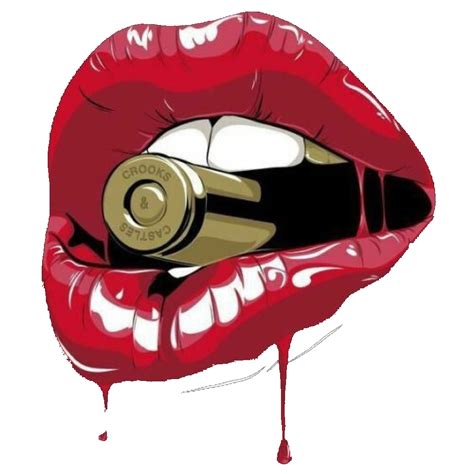 Lips With Bullet Svg