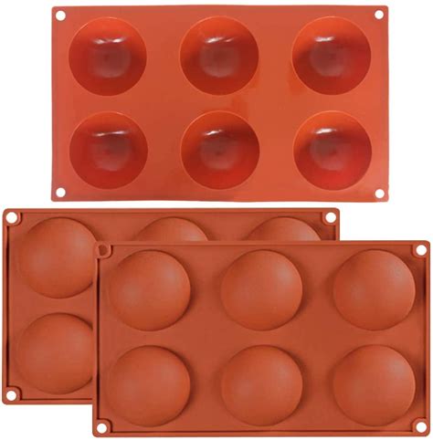 3 Pack 6 Holes Large Hemisphere Dome Silicone Mold Dakuan 6 Cavities