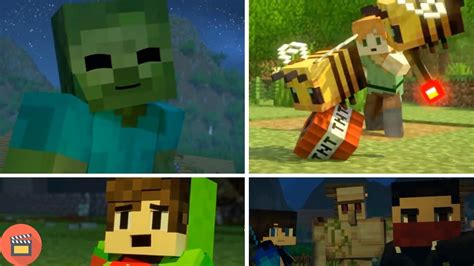 Minecraft Animation Bloopers Bees Fight Alex And Steve Life Minecraft