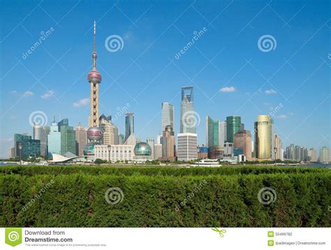 Shanghai Skyline Stock Photo Image Of Office Bund Business 55499782