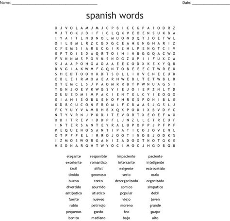 Spanish Words Word Search Wordmint Word Search Printable