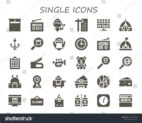 Single Icon Set 30 Filled Single Stock Vector Royalty Free 1461310586