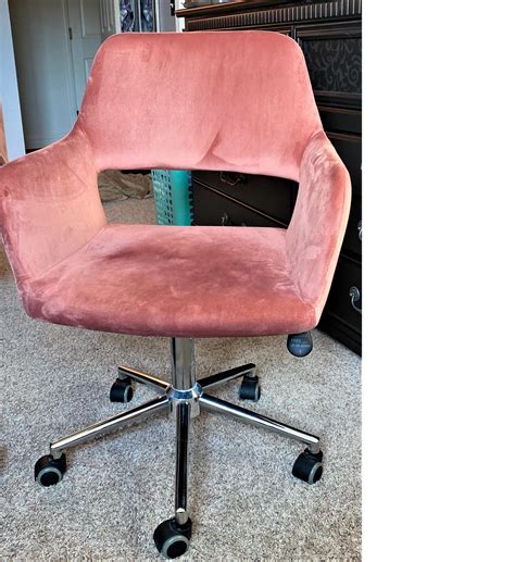 Pink Modern Home Office Desk Chairs With Wheels And Arm Timmy Home Goods