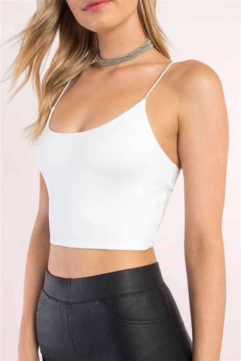 Sofia Cropped Tank Top In Taupe White Tank Top Outfit White Crop Top
