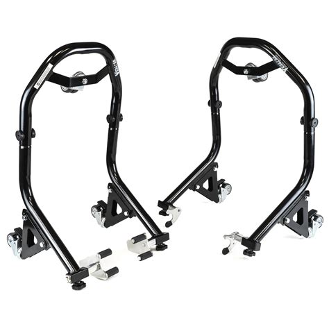 Venom Motorcycle Front Fork And Rear Spool Dual Lift Stands With Dolly