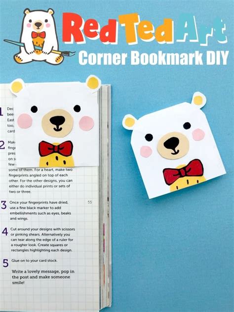 Easy Red Ted Bookmark Printable Red Ted Art Make Crafting With Kids