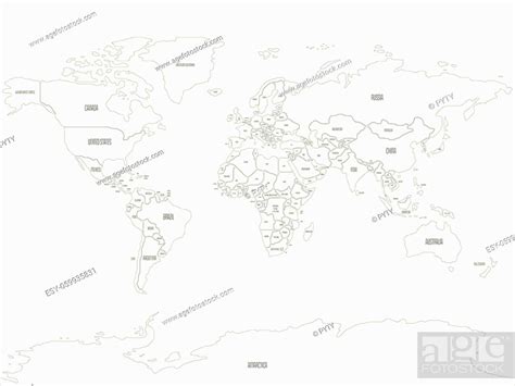 Simplified Schematic Map Of World Political Map Of Countries With Name