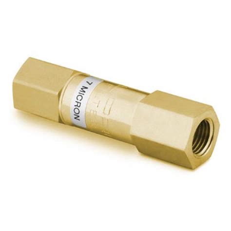 Brass In Line Particulate Filter 14 In Female Npt 15 Micron Pore