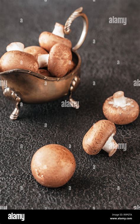 Swiss Brown Mushroom Close Up Stock Photo Alamy